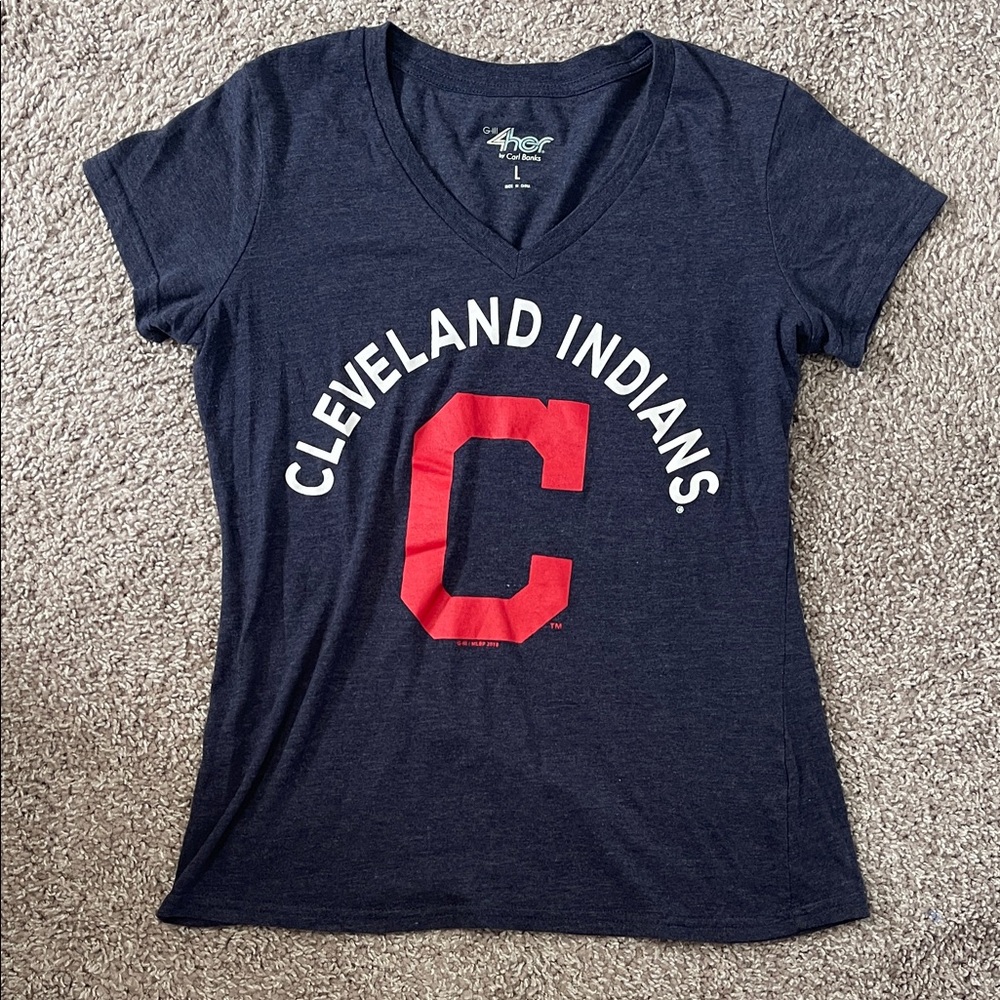 G-III 4Her by Carl Banks Navy V-Neck T-Shirt